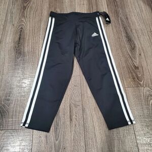 NEW Girls Adidas Leggings Size 10-12 Kids Black Track Pants